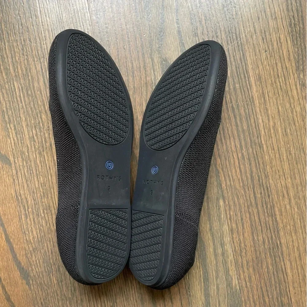 Rothy's Women’s The Flat True Black Round Toe - Size 9 - Picture 11 of 13